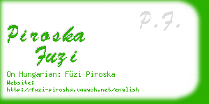 piroska fuzi business card