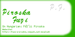 piroska fuzi business card